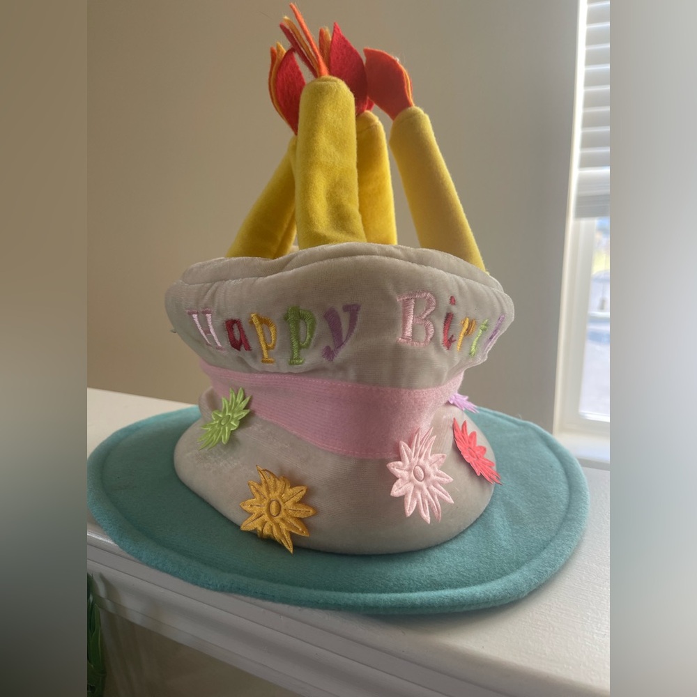 Vintage Colorful Birthday Hat with Embroidered Details
